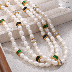 Freshwater Pearl Necklace And <b>Bracelet</b> <b>Set</b> For Women Irregular Bezel Setting Everyday Wear - Product Image 1