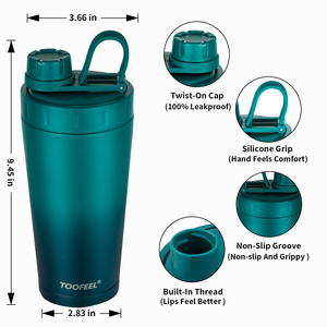 Botella <span class=keywords><strong>de</strong></span> agua reutilizable <span class=keywords><strong>de</strong></span> acero inoxidable <span class=keywords><strong>de</strong></span> 20oz sin BPA, botella coctelera <span class=keywords><strong>de</strong></span> proteína <span class=keywords><strong>de</strong></span> entrenamiento <span class=keywords><strong>de</strong></span> gimnasio TOOFEEL <span class=keywords><strong>de</strong></span> 20oz para batidos <span class=keywords><strong>de</strong></span> proteínas - Product Image 2