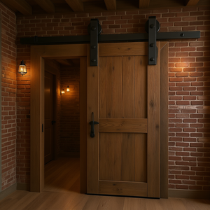 Kit de Herrajes para Puerta Corredera de Estilo Rústico, 10 Pies, Capacidad de 330 Libras, Polea en Forma de J para Puertas de Madera Sólida, Estilo Interior Rústico - Product Image 3