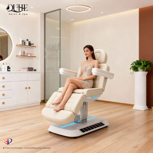 Lettino Estetico Elettrico Bianco con 4 Motori, Regolabile per Trattamenti Viso e Ciglia, per Spa, Salone e Centro Estetico con Luce Ambientale - Product Image 6