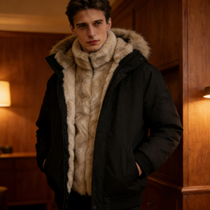 Chaqueta Casual de Invierno Premium con Forro de Piel Gruesa, Chaqueta de Invierno Elegante <span class=keywords><strong>para</strong></span> <span class=keywords><strong>Hombre</strong></span> <span class=keywords><strong>para</strong></span> Uso Diario en Clima Frío - Product Image 4