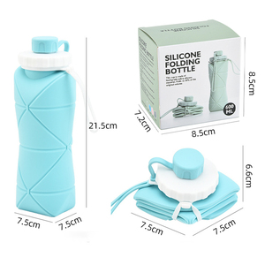 Foldable Silicone <b>Sport</b> <b>Water</b> <b>Bottle</b> Large Capacity Travel <b>Water</b> <b>Bottle</b> Collapsible <b>Sport</b> Drinking <b>Bottles</b> - Product Image 6