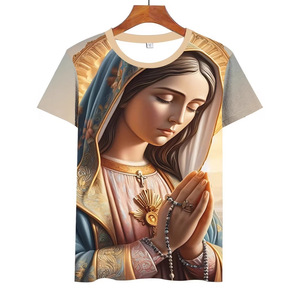Camiseta de Hombre con Estampado de Jesucristo, Manga Corta, Corte Regular, Impresión por Sublimación, Logotipo Frontal, Ropa Casual de Verano - Product Image 4