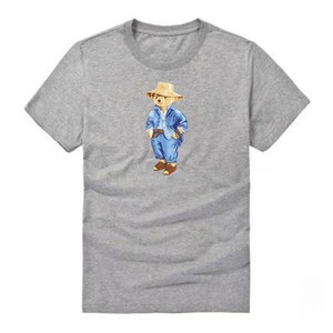 T-shirt décontracté coréen pour <span class=keywords><strong>femme</strong></span> à col rond, imprimé ours, en coton respirant avec motif animalier - Product Image 3