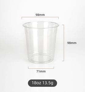 Custom Logo Single Wall 98mm 12oz 14oz 16oz 18oz 20oz 24oz PET Cold Drinks Disposable <b>Plastic</b> Milk Tea <b>Cups</b> with Lids and Straws - Product Image 2