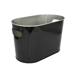 دلو ثلج بيضاوي مجلفن سعة 10 لترات، للمطاعم الخارجية، برميل بيرة حديدي - Product Image 2