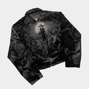 เสื้อแจ็คเก็ตแขนยาวผ้าแจ็คการ์ดเนื้อหนาแบบ OEM & ODM ปกคอพับได้ เสื้อถักลำลองแบบมีซิป ตกแต่งลวดลายสำหรับฤดูหนาว ผ้าเมอร์เซอไรซ์ - Product Image 2