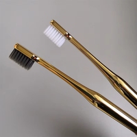 Brosse à dents manuelle de luxe argentée, poils souples, meilleur cadeau, design élégant électroplaqué pour la maison