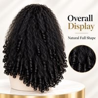 Perruque bandeau afro bouclée en gros pour femmes noires, sans colle, en fibre synthétique résistante à la chaleur, fabriquée à la machine, bonnet ajustable