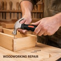 Mini marteau à griffes 250g, marteau à clous compact à manche court, poignée ergonomique, outil de charpentier pour le travail du bois, la réparation à domicile, le bricolage