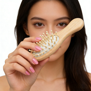 High Quality Ionic Bamboo Wooden Hair Comb Portable <b>Scalp</b> <b>Massage</b> Hair Care Comb Non-Damaging <b>for</b> Home & Travel Use - Product Image 6