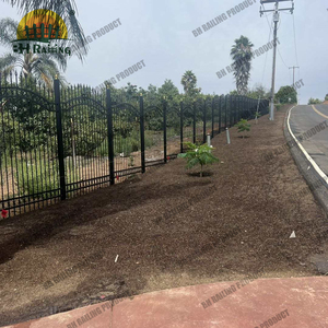 High Quality Outdoor Wrought Iron Fence And <strong>Gate</strong> Ornamental Steel Fence Popular Design Custom Aluminum Fence And <strong>Gate</strong> - Product Image 2