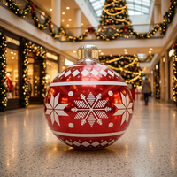 Boule de Noël gonflable en PVC métallisé brillant pour la décoration