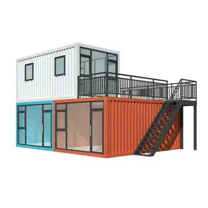 Villa de diseño moderno asequible construcción rápida Plan de contenedores 300m2 se puede utilizar modular plegable casa prefabricada con baño cocina
