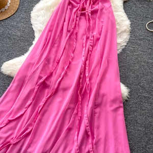 Vestido Midi Casual de Verano 2026 con Cuello en V para Mujer, Vestido sin Espalda Estilo Imperio - Product Image 4