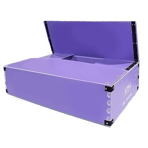 可堆叠、可折叠的波纹塑料托盘，用于仓库存储 - Product Image 1