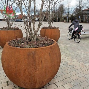 Big Size Outdoor Garden Rusting Steel Modular <strong>Planter</strong> <strong>Box</strong> Corten Steel Pot