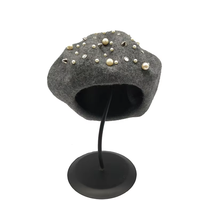 Nouvelle Collection Hiver 2026 : Béret en Feutre 100% Laine, Vente Directe Usine, Orné de Perles et Clous, Chaud et Décontracté pour Femme, Idéal pour l'Extérieur et les Fêtes