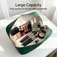 Étui à cosmétiques en PU haute capacité avec fermeture éclair, logo et couleur personnalisés Royal Fair, ODM, sac de rangement portable pour maquillage pour femmes et filles