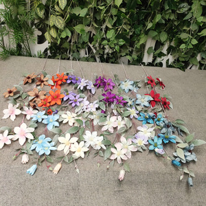Fleurs artificielles Yiyi, Clématites, 15 couleurs, 10 tiges, bouquet mixte, décoration intérieure, accessoires de photographie - Product Image 4