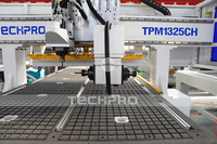 Máquina de Corte CNC de 4 Lados para Fabricación de Cerraduras de Puertas, Router CNC ATC con Husillo Horizontal para Trabajos en Madera 3D