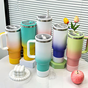 Taza de viaje al vacío de doble pared de acero inoxidable de 40 oz personalizada Adventure, vaso de 40 oz con asa, termo térmico para beber café - Product Image 1