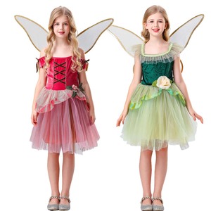 Costume de <span class=keywords><strong>fée</strong></span> des fleurs verte et rose pour fille, Halloween, jardin, conte de fées, lutin, <span class=keywords><strong>clochette</strong></span>, DISP-008 - Product Image 1