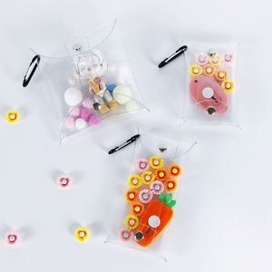 Monedero Transparente Mini de PVC con Botón a Presión y Llavero, Cartera Pequeña y Bolsa Porta Tarjetas Cuadrada, Precio de Fábrica - Product Image 2