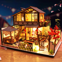 3D Puzzle Buchnische DIY Bastelset Holzspielzeug DIY Miniaturhaus-Kit Chinesischer Innenhof Buchstütze Desktop Mini Deko Ornament