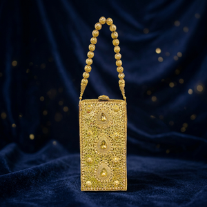 Clutch de Noche de Lujo Hecho a Mano con Cristales y Marco de Metal, Multicolor, Accesorio Sofisticado y Glamuroso para Bodas de Alta Gama - Product Image 3