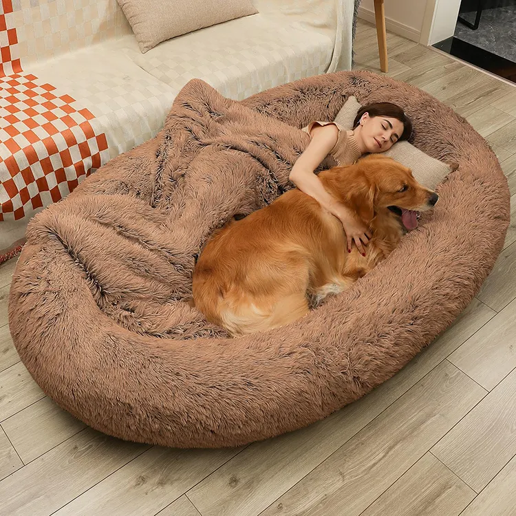 Toptan özel insan köpek yatağı 70.9 "* 43.3" * 11.8 "ortopedik sakinleştirici bellek köpük büyük Xxl insan yetişkinler için köpek yatağı