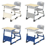 Meubles scolaires en gros, ensembles de bureaux d'école réglables en bois, tables et chaises de classe pour les élèves