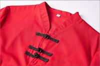 Chemise d'uniforme de restaurant pour femmes, col mandarin rouge, boutons grenouille, manches 3/4, tenue de travail pour serveuses de restaurant chinois