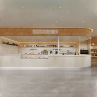 Comptoir de bar pour café, design conteneur, kiosque noir, présentoir original pour la décoration de café, pâtisserie, salon de thé