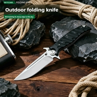 Couteau pliant de haute qualité avec lame en acier, manche texturé en G10, couteau de poche portable pour la chasse, le sauvetage et le transport quotidien