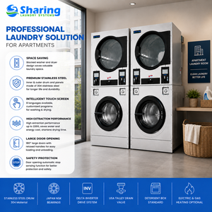 Lavadora-Secadora Comercial Apilable para Negocios de Lavandería de Alta Rentabilidad con Espacio Limitado - Product Image 3