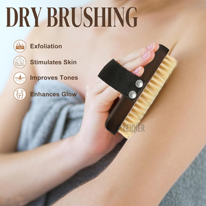 Brosse à logo personnalisé en poils de sanglier pur, brosse de bain, brosse de massage, brosse exfoliante, brosse de douche, brosse pour le corps, brosse sèche pour le corps - Product Image 2