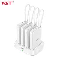 WST Jetzt Den Strom Câble intégré Charge rapide sans fil magnétique 10000mah Power Bank Station de charge pour hôtel