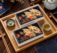 Emballage alimentaire pour sushis biodégradable personnalisé, boîte rigide en papier kraft pour charcuterie à emporter avec couvercles en plastique