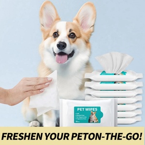 Lingettes nettoyantes ultra-douces portables pour animaux de compagnie, en matériau non tissé fin et doux, pour chiots et chatons, élimination des taches superficielles, rafraîchissement corporel - Product Image 3