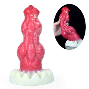 Dildo FAAK Warna Populer 23cm Bentuk Simpul Fantasi Hewan <span class=keywords><strong>Penis</strong></span> Anjing Karet Buatan Silikon Mainan Seks Dewasa untuk Wanita - Product Image 1