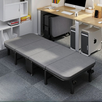 Lit de repos pliable multifonctionnel à 4 sections, cadre métallique robuste et anti-rouille, pliage ultra-compact en quatre parties