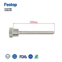 Thermowell tanpa las ukuran 1/2 inci NPT dengan sekrup pengikat untuk fermentor bir, boiler homebrew 30mm 50mm 100mm 150mm 200mm 300mm 400mm 50