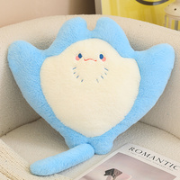 Raie manta volante en peluche super douce en coton PP, adorable poupée raie, coussin, créature marine