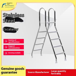 Двухсторонняя лестница для бассейна из нержавеющей стали с елочкой, кронштейн для аквапарка, аквапарк, акваэскалатор, уровни 3, 5, бассейн с 3-пластиковой пленкой - Product Image 6