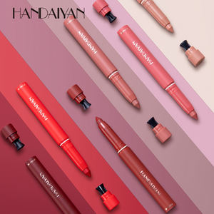 Set Pensil Bibir HANDAIYAN 6 Warna Lipstik Matte Lipliner <span class=keywords><strong>2</strong></span> in 1 Kosmetik Vegan Grosir OEM - Product Image 5