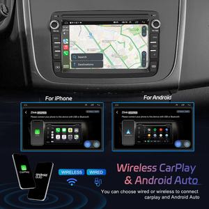 Podofo <span class=keywords><strong>2</strong></span> <span class=keywords><strong>Din</strong></span> Android <span class=keywords><strong>autoradio</strong></span> 7 pouces voiture stéréo sans fil CarPlay & Android Auto GPS WIFI Hifi Audio RDS pour <span class=keywords><strong>Dacia</strong></span> Renault LADA - Product Image 2