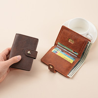 Portefeuille de voyage compact en cuir PU A7 pour femmes et hommes, organiseur de passeport et de cartes de crédit, porte-monnaie