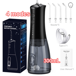 เครื่องทำความสะอาดช่องปากแบบพกพา 4 โหมด ความจุ 300 มล. ชาร์จไฟผ่าน USB แบบไร้สาย พร้อมคุณสมบัติกันน้ำระดับ IPX7 และการชาร์จแบบ Type-C - Product Image 1