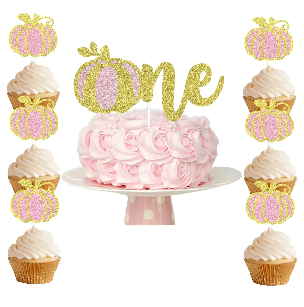 Décoration de gâteau en forme de citrouille et de citrouille, décoration de Cupcake de 1er anniversaire, style HAWIN, de réception, cadeau pour bébé, fournitures de fête à thème d'automne